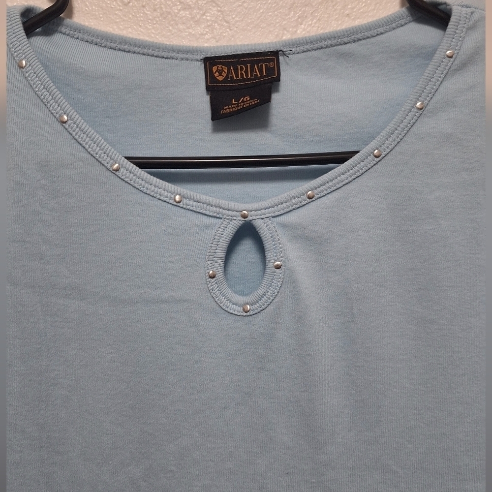 Ariat Blue Light Long Sleeve Women's Sweater Size L - Picture 4 of 8
